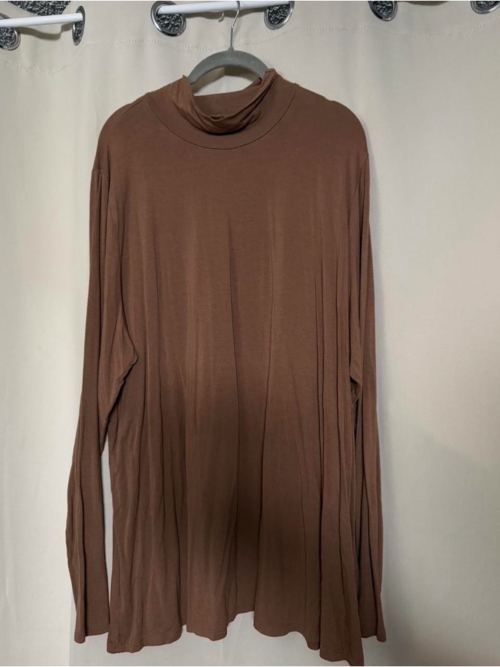 Ava & Viv Chestnut Brown Mock Neck Top
